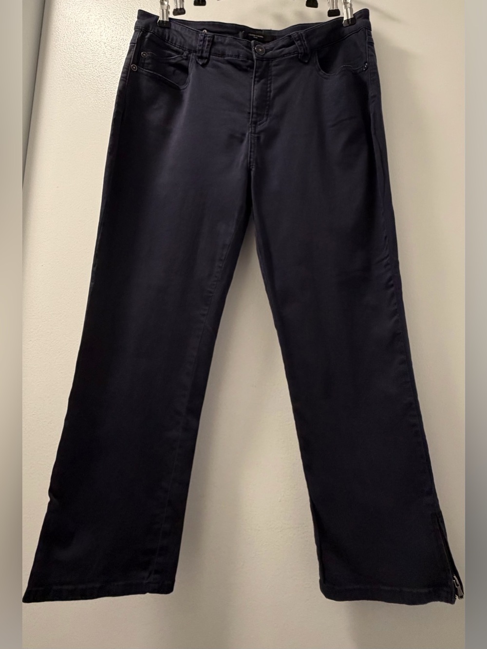 Simon Chang Denim Petite Navy Ankle Zip Jeans Size 12